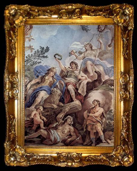 framed  Luca Giordano Bekronung der Fortitudo mit Ehrenkranz, ta009-2